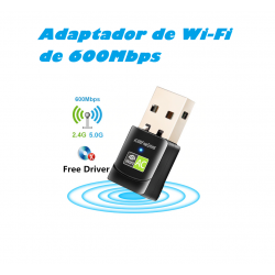 Adaptador Wifi USB 600 Mbps...